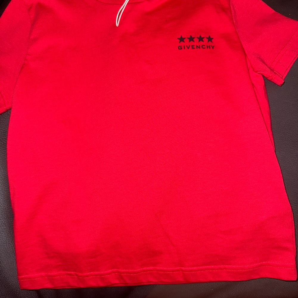 Givenchy Bold Red Tee with Star Accents